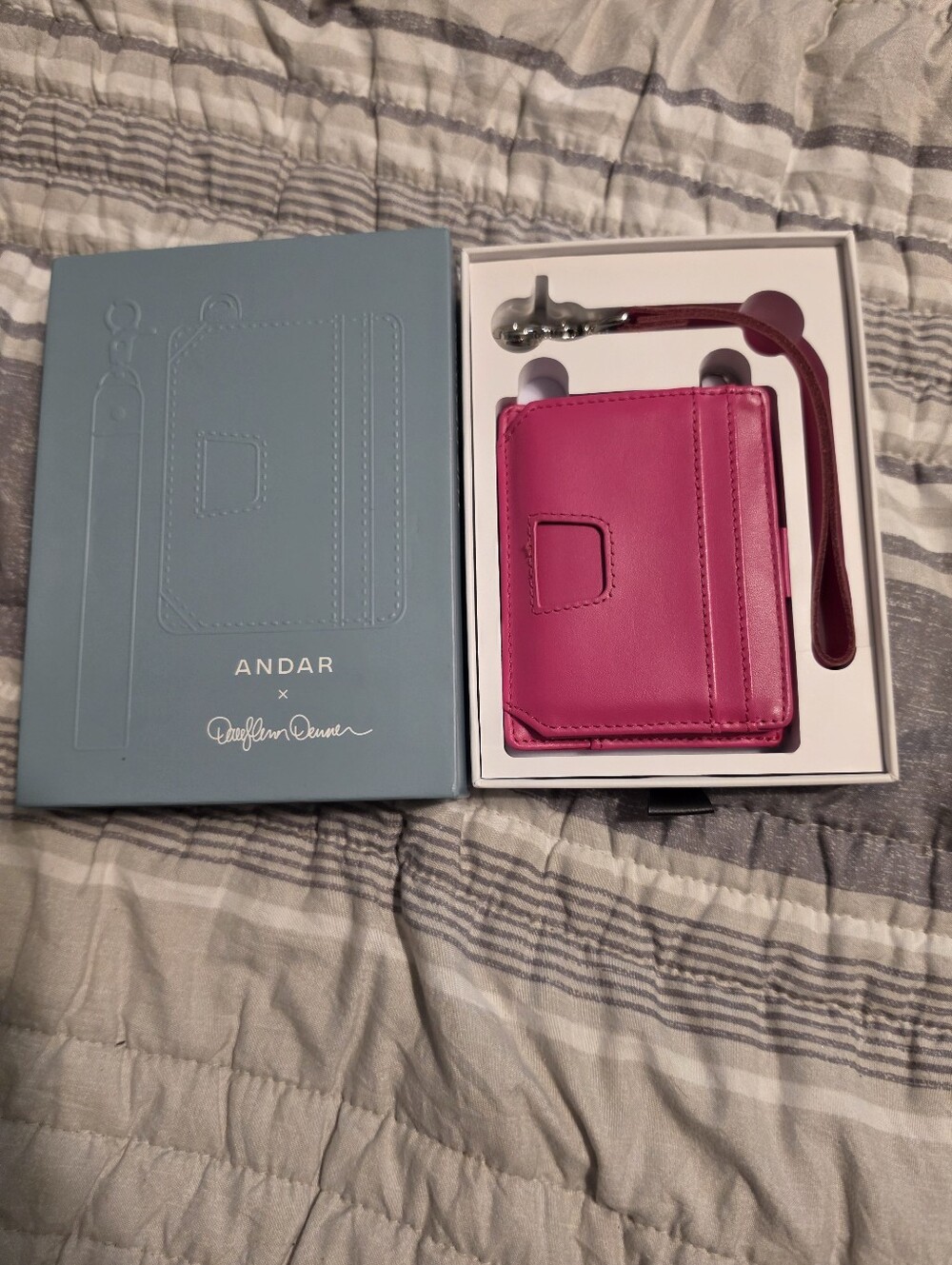 Andar Denner V2 2 Boa Pink Wallet Card Case